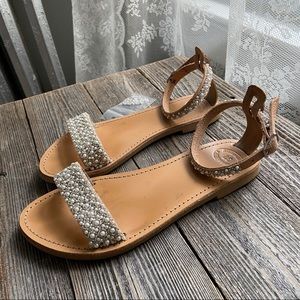 Pearl leather sandals Magosisters Etsy - US Size 6
